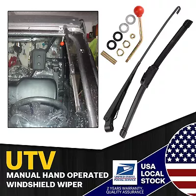 UTV Manual Hand Operated Windshield Wiper Motor Kit For Polaris RZR Kawasaki US • $10.99