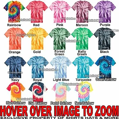 Tie Dye Mens T-Shirt Blank Tye Dyed Tee Spiral S M L XL 2X 3X 4X NEW • $13.99