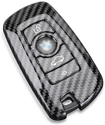 Carbon Fiber Key FOB Cover With Key Chain Fit For BMW F30 F32 F22 F10 F80 F82 M5 • $18.04