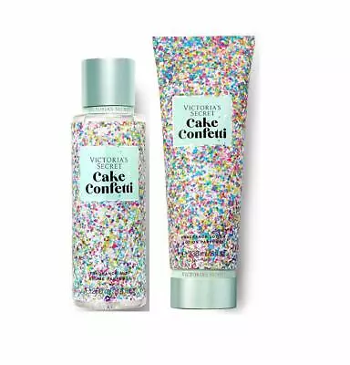  Victoria's Secret Sweet Fix Fragrance Mist And Lotion Set  CAKE CONFETTI  • $42.95