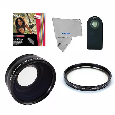 WIDE ANGLE Macro Lens +UV FILTER +REMOTE NIKON D3000 D3100 D3200 D3300 D5000 D90 • $21.32