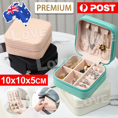 $11.45 • Buy Portable Travel Jewellery Box Organizer Leather Ornaments Jewelry Case Storage A