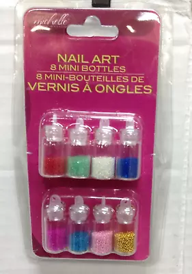 Donna Michelle Salon Nail Art Manicure 8 Bottles Micro Mini Multi Colored Beads • $5.24