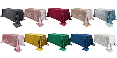 90 X 132 Inch Rectangular Velvet Tablecloth Silky Tablecloths For Events • $44.99