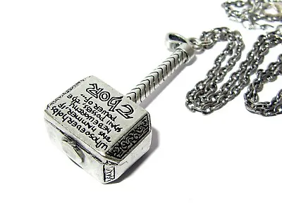 Thor Mjolnir Hammer Pendant Necklace Avengers Silver-plated Great Quality!!! • $14.99