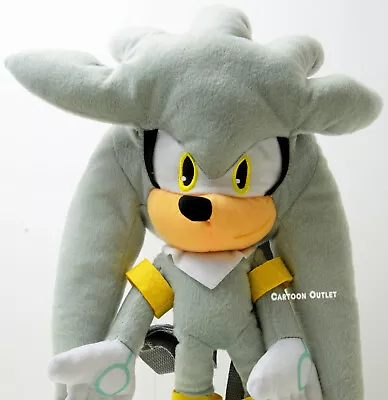 Sonic The Hedgehog Silver Plush Doll Backpack 17  Large Authentic Gift New SEGA • $23.35