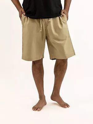 Men's Hemp And Organic Cotton Drawstring Shorts Blue/Black/Beige/Natural S-XXL • $47.99