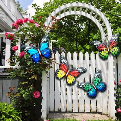 4PCS Metal Garden Butterfly Wall Art Hanging Butterfly Decoration Outdoor Fence# • £8.99