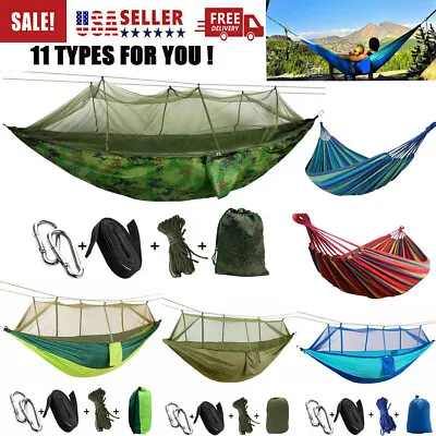 Outdoor Camping Double Hammock With Mosquito Net Home Hanging Bed Swing Chair  • $19.99