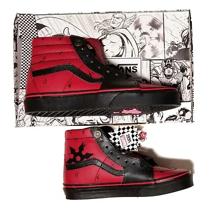 Vans X Marvel SK8-Hi Deadpool Black Red Limited Edition Sneakers Mens Size 6.5 • $99.99