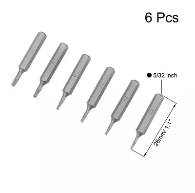 Torx Micro Bits Set 6 Pcs Hex 4mm T2 T3 T4 T5 TR6 T7H Screwdriver Systam4 • $6.99