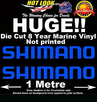 $25.99 • Buy SHIMANO Fishing Stickers X2 HUGE 1000mm Decals For Tinnie Boat Trailer Caravan
