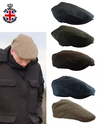 £12.99 • Buy Flat Cap Herringbone Tweed Farmboy Baker Boy Flat Cap Elasticated Strap