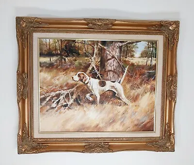 £150 • Buy Oil Painting On Canvas.  Signed Tim Killen.  Dog, Pointer, Forest, Hunting.