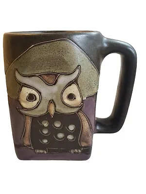 Mara Art Pottery Mexico Stoneware Night Owl Coffee Mug 16oz. Signed • $24.99