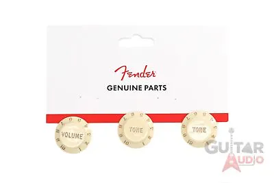 Genuine Fender Stratocaster/Strat Aged White Guitar Knobs - 2 Tone 1 Volume • $9.65