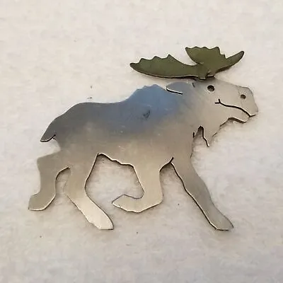 Metal Moose Brooch • $30