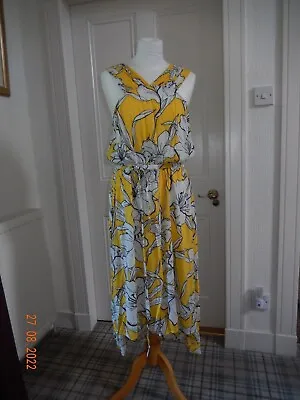 £9.50 • Buy NEW - Holiday By F&F Women’s Yellow Floral High-Low Summer Dress - Size 12