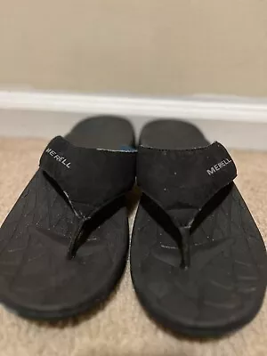 Merrell Sandals Mens 13 Slip On Thong Flip Flops  Black  Flat • $16.50