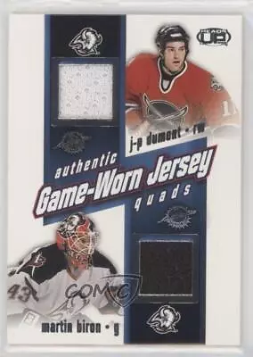 2002 Pacific Heads Up Game-Worn Jersey Quads JP Dumont Martin Biron Jay McKee #4 • $9.05