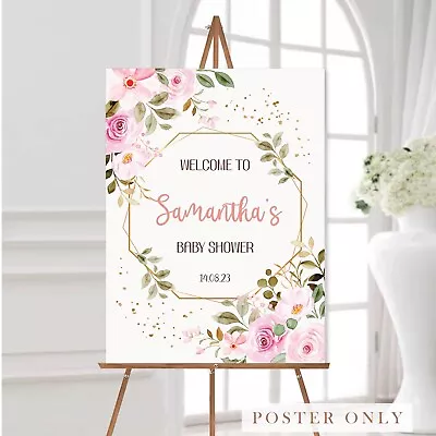 Personalised Baby Shower Welcome Sign Poster Wall Art Picture Print - Custom • £3.99