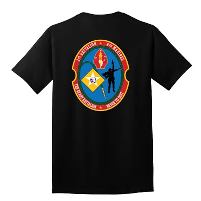 U.S. Military 2nd Battalion 6th Reg WWII War Veteran Black/White T-Shirt Vietnam • $16.79