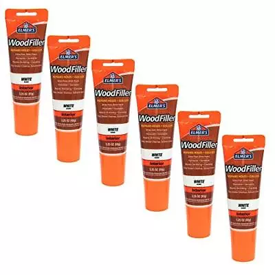 Elmer's E855 Carpenter's Wood Filler 3.25-Ounce Tube White - 6 Pack • $25.23