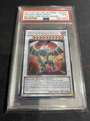 2011 Malefic Paradox Dragon YMP1-EN007 MOVIE PROMO Secret Rare Yugioh Card PSA 9 • $71.43