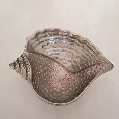 Mariposa Pewter Conch Shell Shape Trinket Keys Jewelry Bowl 7.75 Inches Wide • $29.99