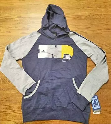 Adidas NBA Indiana Pacers Youth L 14/16 L/S Hoodie Blue Gray FAST SHIP! C5 • $24.89