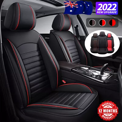 Black Red Trim PU Leather Car Seat Cover Full Set For Mazda 2 3 6 CX-3 CX-5 CX-7 • $138.64