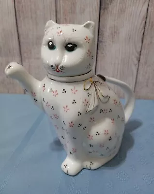 Vintage Maneki Neko Good Fortune Lucky Cat Kitty Teapot Or Creamer Hand Painted • $14.95