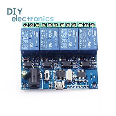 USB 5V 4 Channel Relay Module Smart Switch USB Control Serial Port US • $7.78