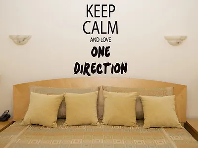 Keep Calm And Love One Direction 1D Childrens Bedroom Decal Wall Sticker Picture • £14.19