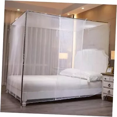 White Mosquito Net Tent For Bed，One Side Opening Canopy Netting Curtain Twins • $35.22