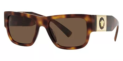 NEW Genuine VERSACE Gold Medusa Havana Dark Brown Lens Sunglasses VE 4406 521773 • $269.95