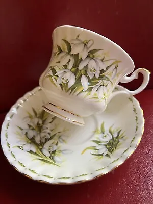 $20 • Buy Vtg. Royal Albert China Tea Cup & Saucer Flower Of The Month January Snowdrops