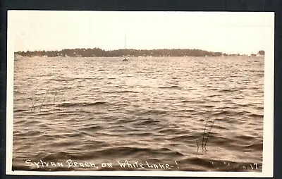 1943 Sylvan Beach Mi *  Lake/shoreline View  * Posted Montague Vintage Rppc • $10.95