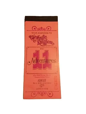 Walt Disney World Vintage Admission Tickets The Magic Kingdom Et423079 1970s? • $20