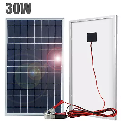 30W 12V Monocrystalline Solar Panel For Home RV Camping Off Grid Waterproof H1F9 • $21.98