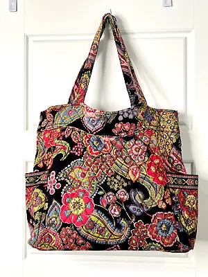 Vera Bradley Retired  Symphony In Hue  Large Pleated Tote Bag Red Yellow • $32.79