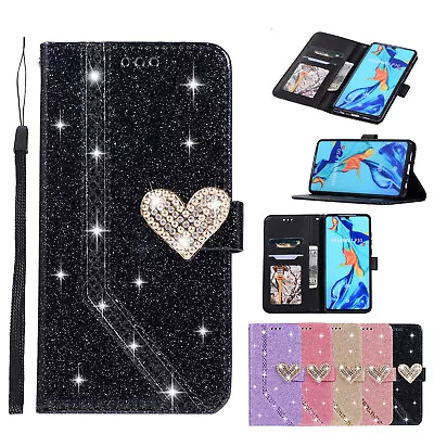 Luxury Bling PU Leather Wallet Case Phone Cover For Samsung S22 S21 S20 S23 S10E • $12.86