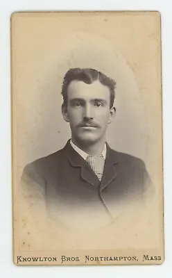 Antique CDV Circa 1870s Handsome Man With Mustache Knowlton Bros. Northampton MA • $12.99
