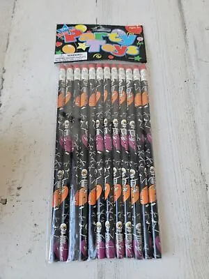 Skeleton Pencil Party Favor Pack Halloween Spooky Set • $4.28