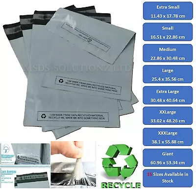 Strong Grey Self Seal Poly Postal Mailing Bags Quality Plastic Postage Mailers • £224.99