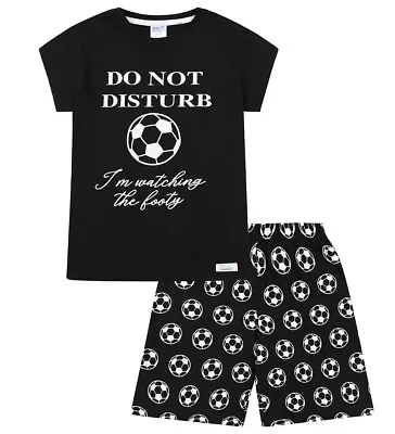 Boys Do Not Disturb I'm Watching The Football White Short Pyjamas 7 To 14 Years • £10.99