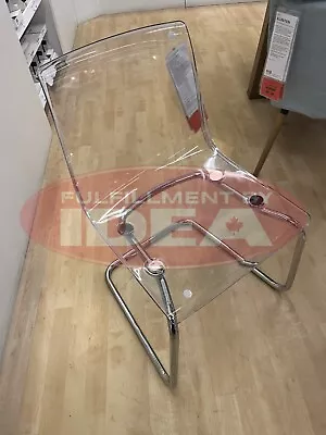 Brand New IKEA TOBIAS Transparent Chrome Plated Dining Chair 803.496.71 • $137.40