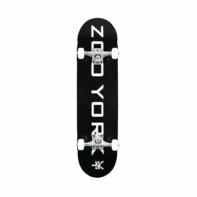 ZOO YORK OG 95 Logo Block 7.75  BLACK WHITE Complete Skateboard • $85.35