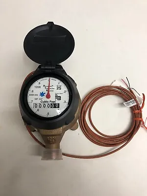 Badger 5/8x3/4 M25 New Brass Water Meter RTR Register Cubic Feet • $85