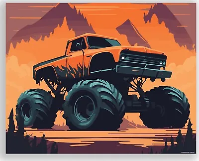 Monster Truck Poster Print Gift Boys Room Kids Grave Digger Big 11x14 Wall Decor • $9.95